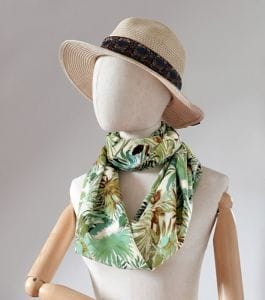 foulard soie vert