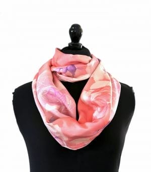 Echarpe Miss sarah d'ombres et fleurs ERMSHC-075 3 foulard soie tons roses