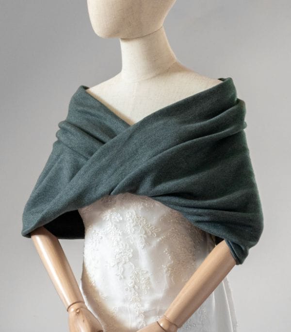 etole mariage chauffe épaules maille coton vert