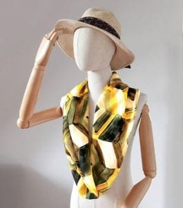foulard en soie jaune made in France