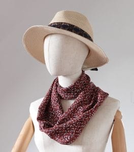 foulard soie femme rouge et noir