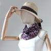 foulard soie et sequins violet