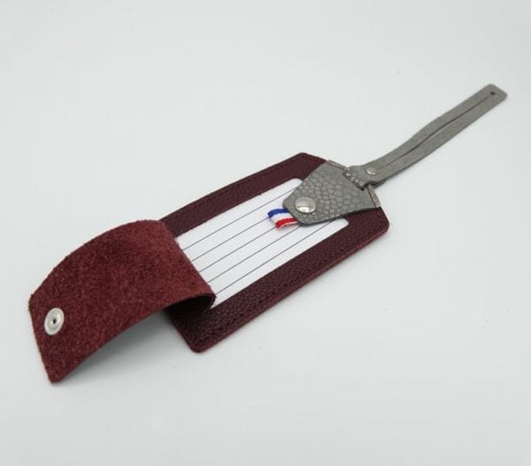 etiquette bagage en cuir