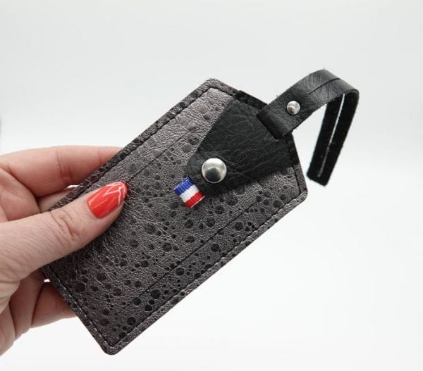 etiquette bagage en cuir