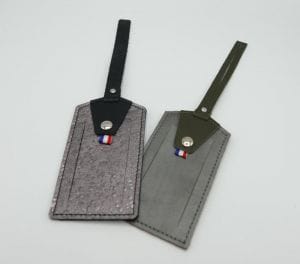 etiquette bagage en cuir