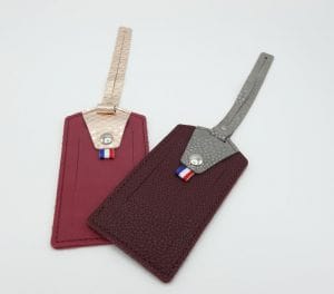 etiquette bagage en cuir