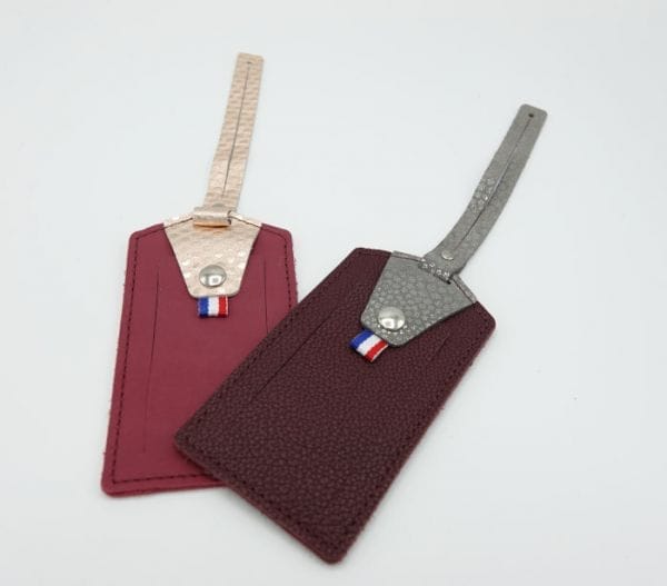 etiquette bagage en cuir
