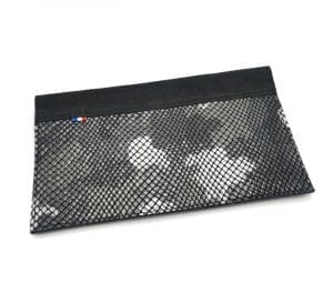 Porte chéquier la petite Gabrielle camouflage gris-1 etui à chéquier vertical en cuir