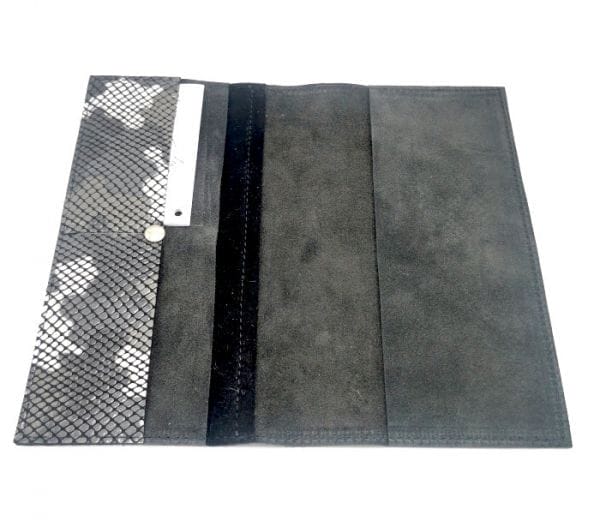 etui à chéquier vertical en cuir